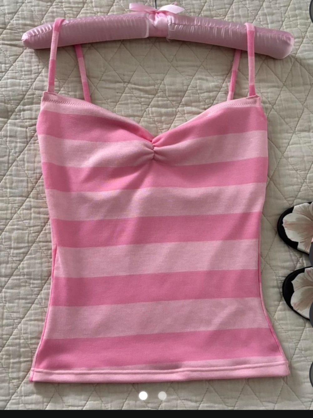 Striped Pink Twist-Front Cami Tank Top - Women